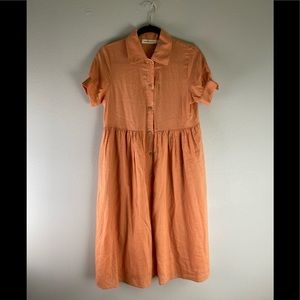 Orange Linen Blend Dress